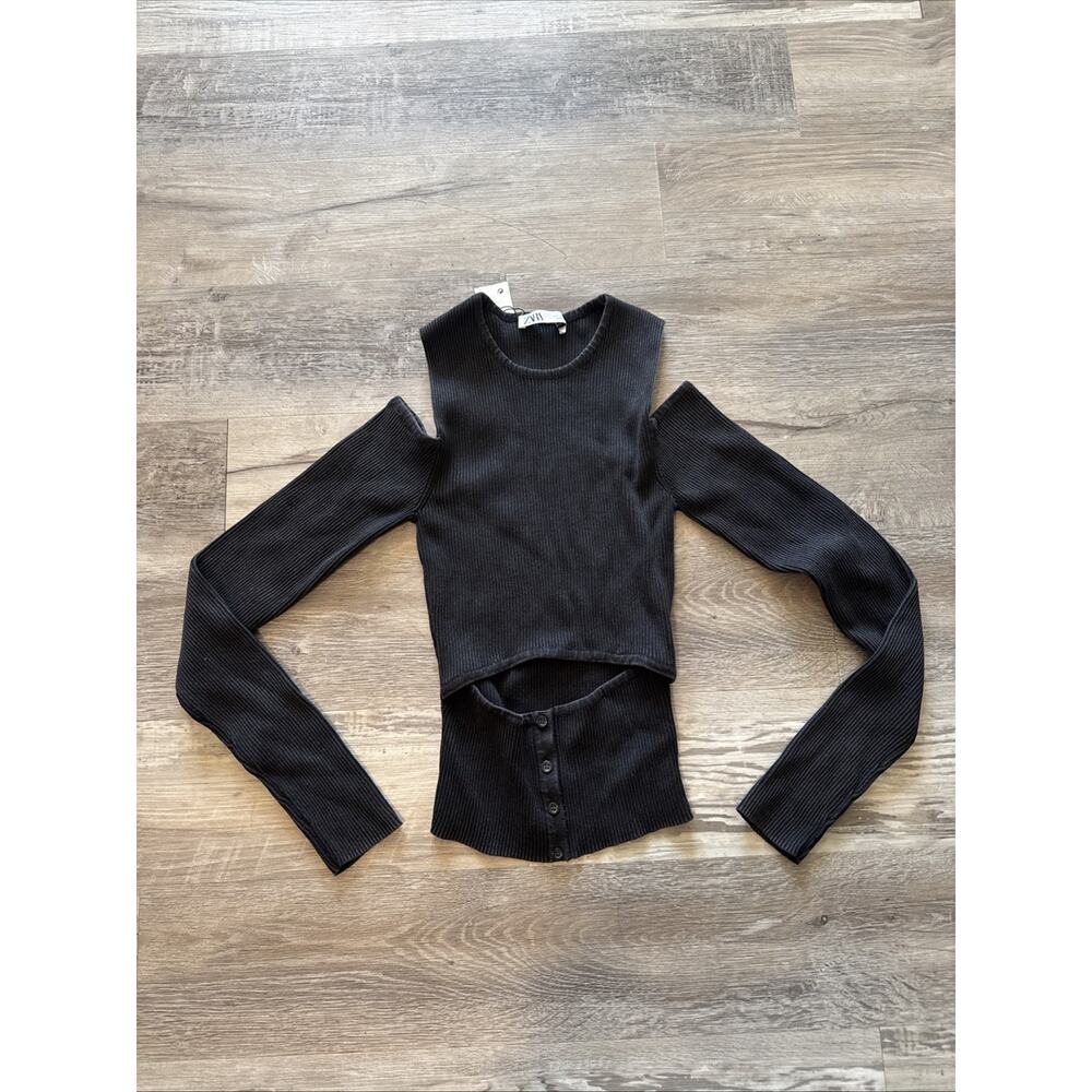 Zara Stretchy Cut Out Top - Brand New With Tag Size M Runs Small!